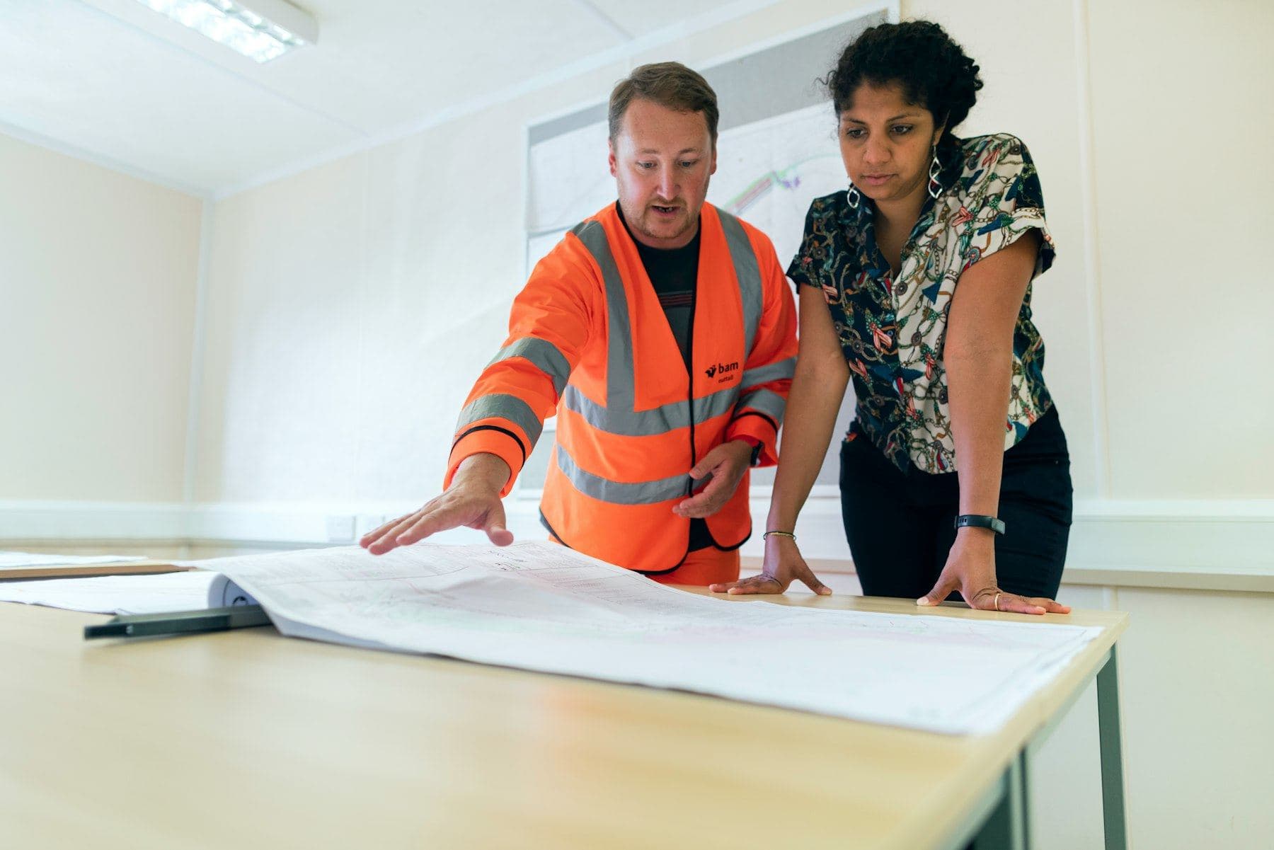 Engineers discussing a project
